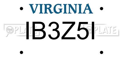 IB3Z5I Virginia License Plate