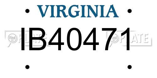 IB40471 Virginia License Plate