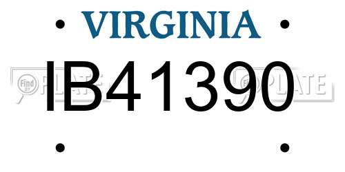 IB41390 Virginia License Plate
