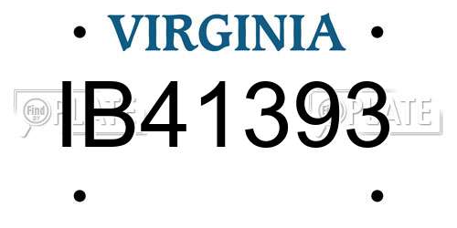 IB41393 Virginia License Plate