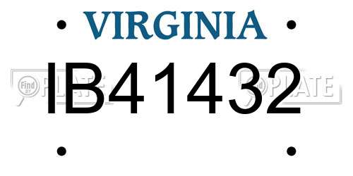 IB41432 Virginia License Plate