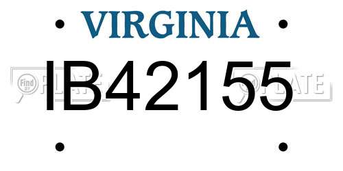 IB42155 Virginia License Plate