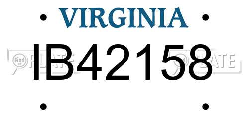 IB42158 Virginia License Plate