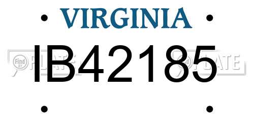 IB42185 Virginia License Plate