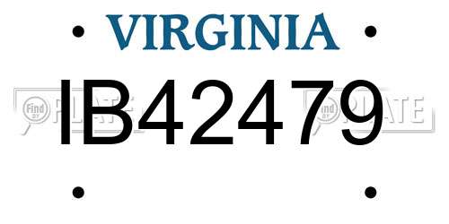 IB42479 Virginia License Plate