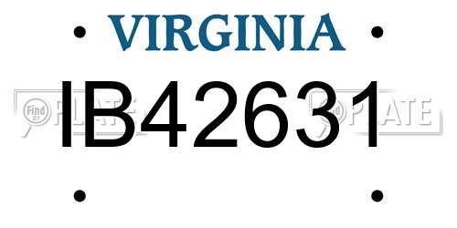 IB42631 Virginia License Plate