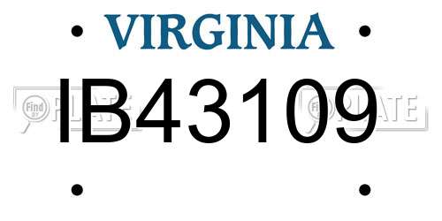 IB43109 Virginia License Plate