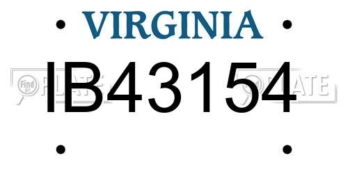 IB43154 Virginia License Plate
