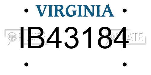 IB43184 Virginia License Plate