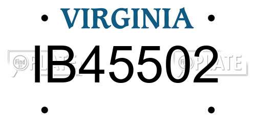 IB45502 Virginia License Plate