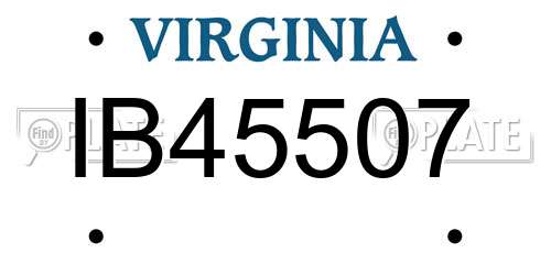 IB45507 Virginia License Plate