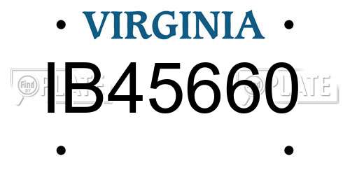 IB45660 Virginia License Plate