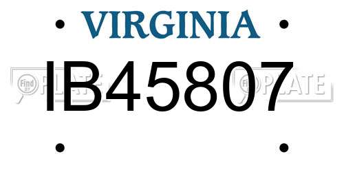 IB45807 Virginia License Plate