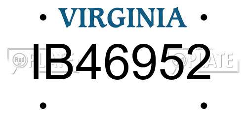 IB46952 Virginia License Plate