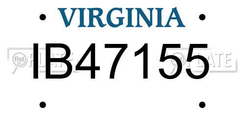 IB47155 Virginia License Plate