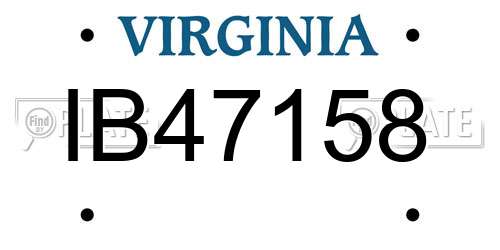 IB47158 Virginia License Plate