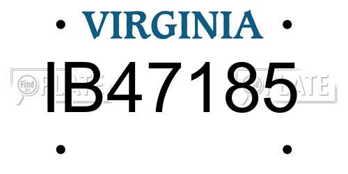 IB47185 Virginia License Plate