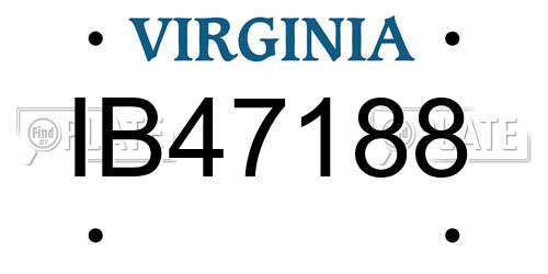 IB47188 Virginia License Plate