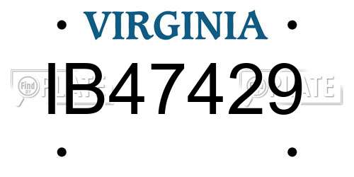 IB47429 Virginia License Plate