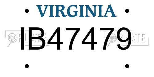 IB47479 Virginia License Plate
