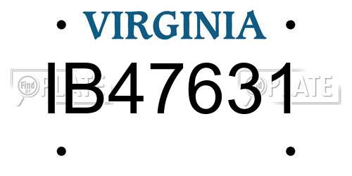 IB47631 Virginia License Plate