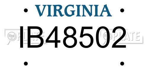 IB48502 Virginia License Plate