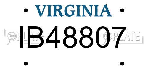 IB48807 Virginia License Plate