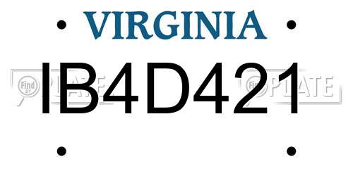 IB4D421 Virginia License Plate