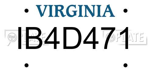 IB4D471 Virginia License Plate