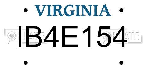 IB4E154 Virginia License Plate
