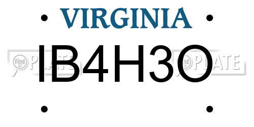 IB4H3O Virginia License Plate