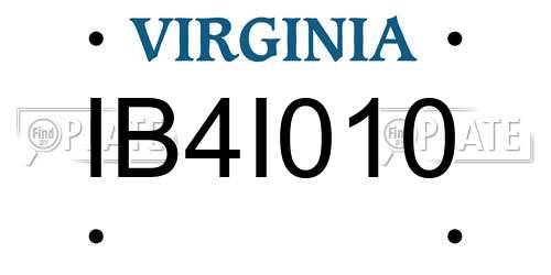 IB4I010 Virginia License Plate