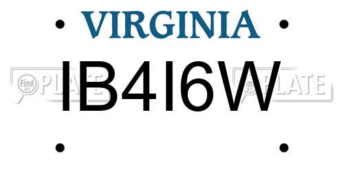 IB4I6W Virginia License Plate
