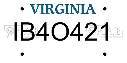 IB4O421 Virginia License Plate