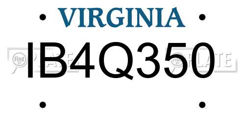 IB4Q350 Virginia License Plate