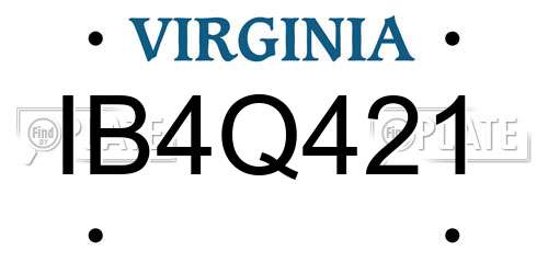 IB4Q421 Virginia License Plate