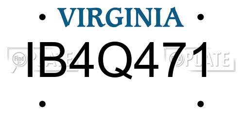 IB4Q471 Virginia License Plate