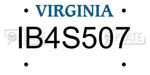 IB4S507 Virginia License Plate