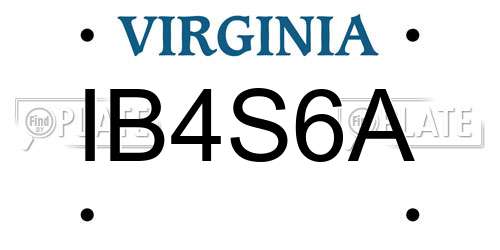 IB4S6A Virginia License Plate