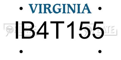 IB4T155 Virginia License Plate