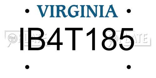 IB4T185 Virginia License Plate