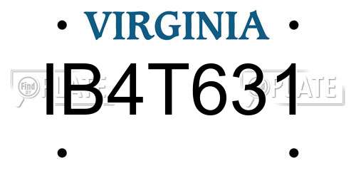 IB4T631 Virginia License Plate
