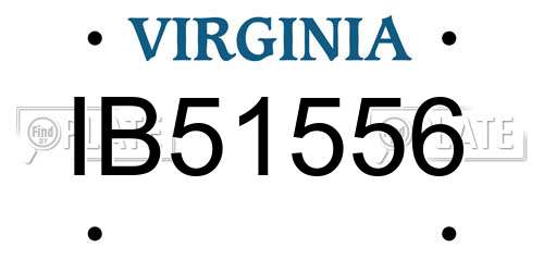 IB51556 Virginia License Plate