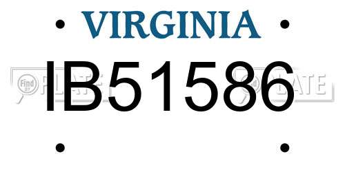 IB51586 Virginia License Plate