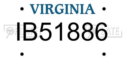 IB51886 Virginia License Plate