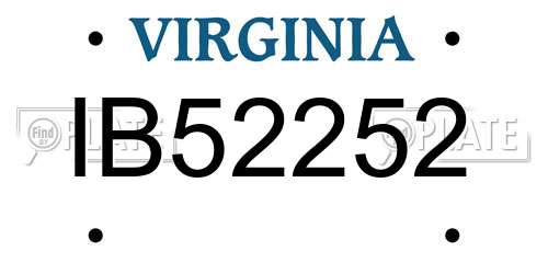 IB52252 Virginia License Plate