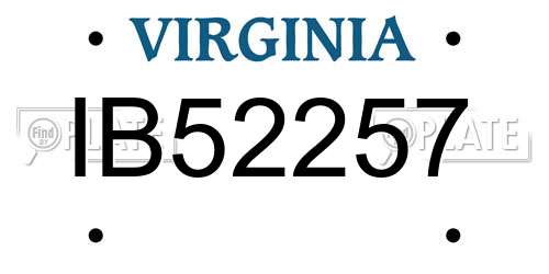 IB52257 Virginia License Plate