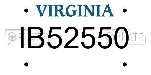 IB52550 Virginia License Plate