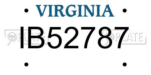 IB52787 Virginia License Plate