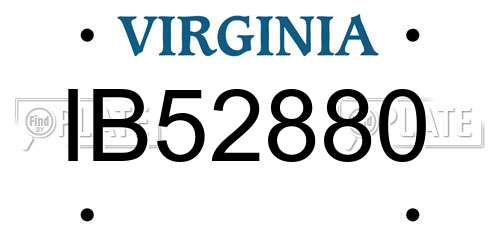 IB52880 Virginia License Plate